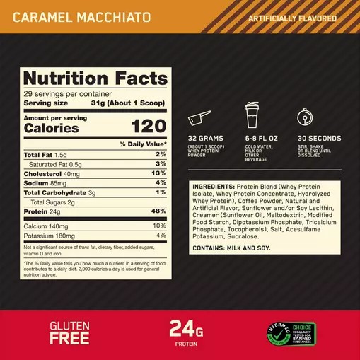 Optimum Nutrition GOLD STANDARD 100% WHEY™ *new* Caramel Macchiato 2 lb (28 Servings) Pakistan | 876-UVYRBH