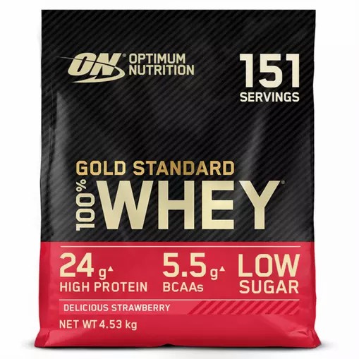 Optimum Nutrition Gold Standard 100% Whey Protein Powder Delicious Strawberry 4.53 kg (151 Servings) Pakistan | 351-XITHJK