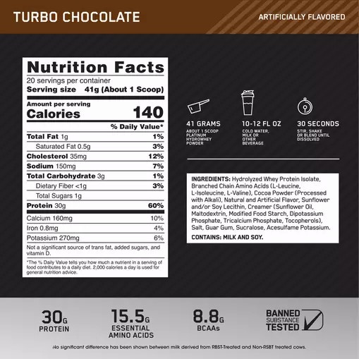 Optimum Nutrition PLATINUM HYDROWHEY™ Turbo Chocolate 1.8 lb - Notify me Pakistan | 273-FQAWUD